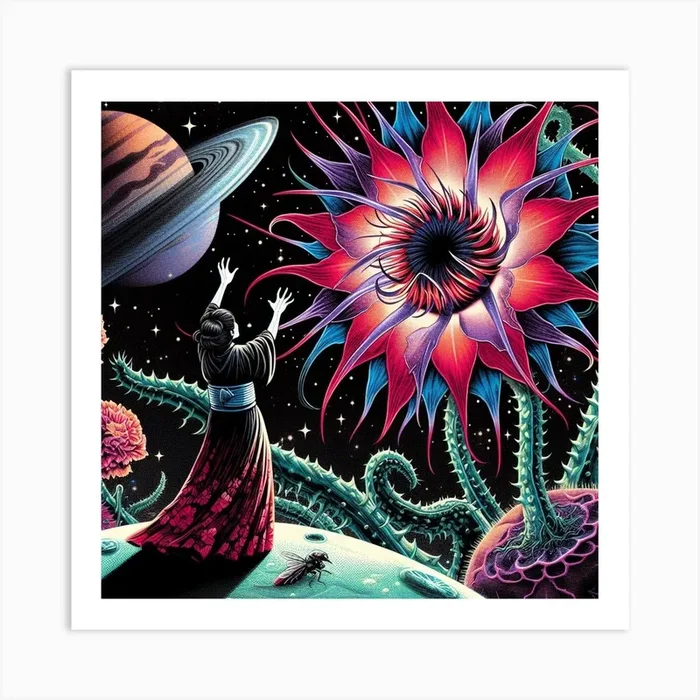 Flower Of The Universe Art PrintSS by Shy Seagull