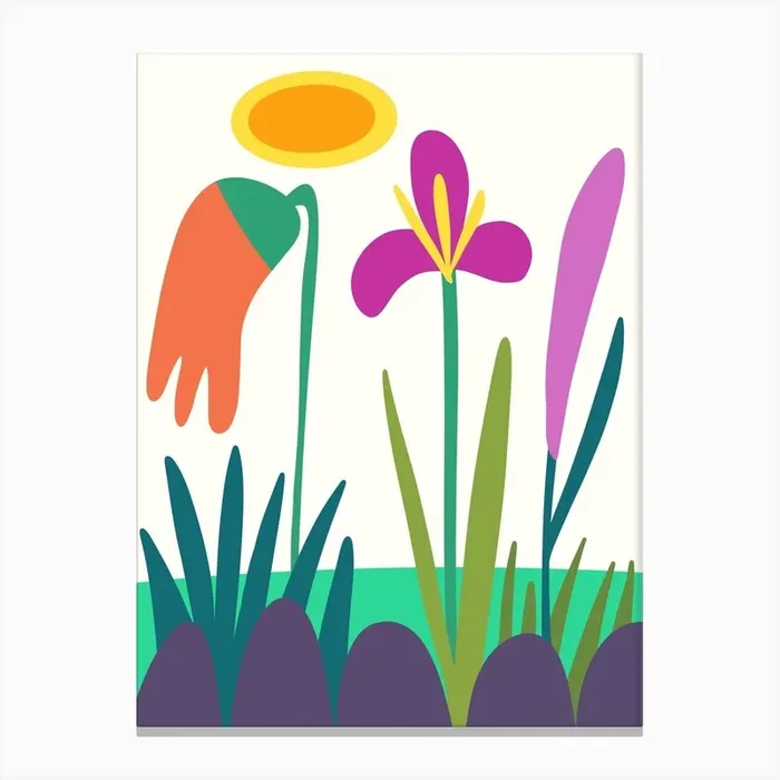 Flower Trio Canvas Print by Karin Jordan Studio