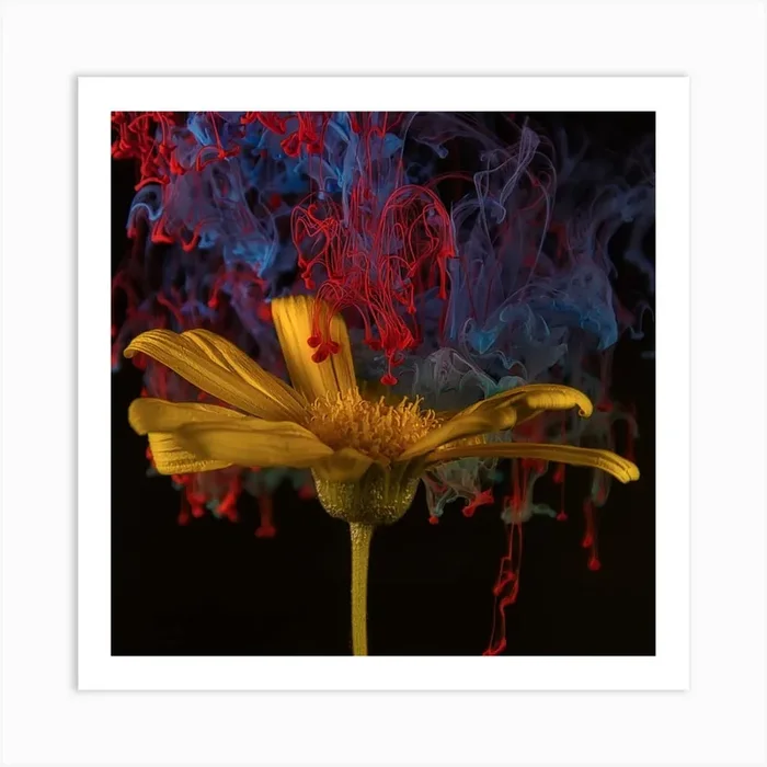 Flower With Smoke Art Print by Super_Art
