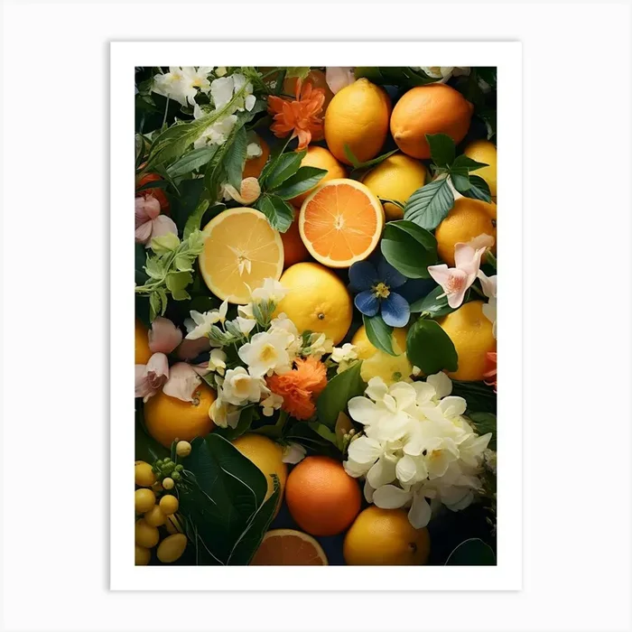 Flowers And Citrus 15 Art PrintSC by S.K. Coghlan
