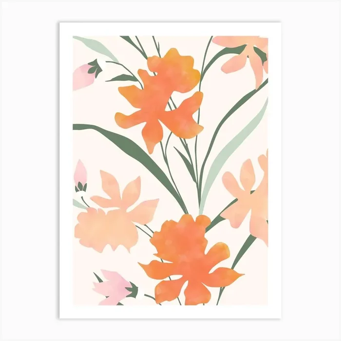 Flowers Pattern No.2 Art PrintTP by The Print Republic
