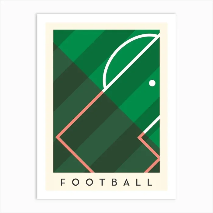 Football Minimalist Illustration Art Print by Sera/Lina LAB