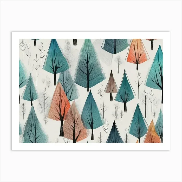 Forest Of Trees Art PrintAH by Amit Hasan