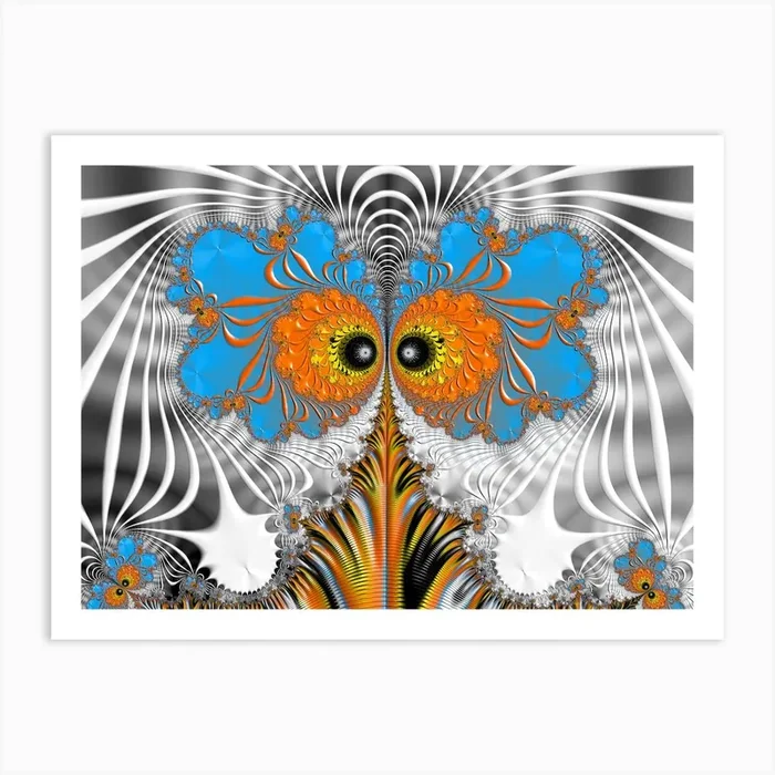 Fractal Owl Art Print by PSYCHED VISION