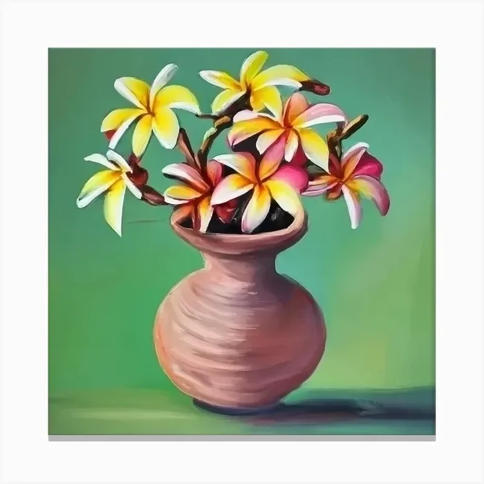 Frangipani Flowers Canvas Print by AleR2007
