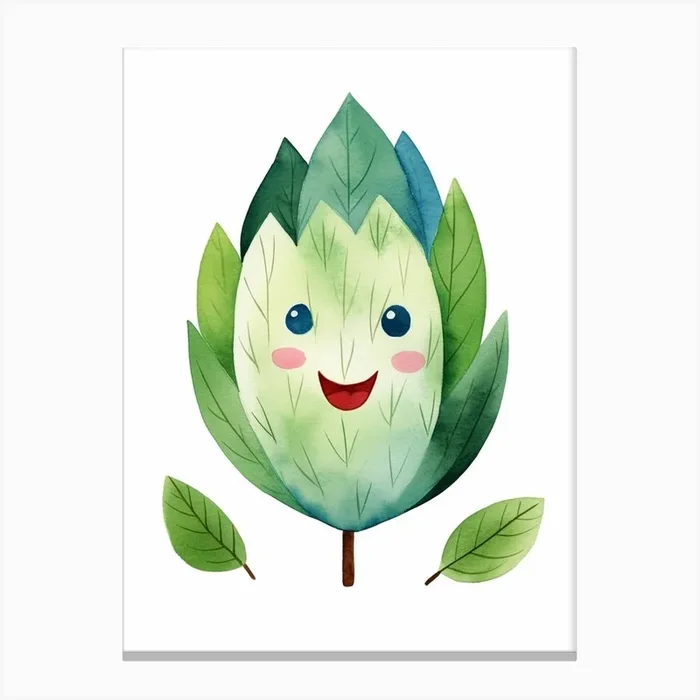 Friendly Kids Artichoke 2 Canvas Print by Scribble Studio
