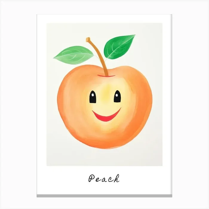 Friendly Kids Peach 2 Poster Canvas Print by Scribble Studio