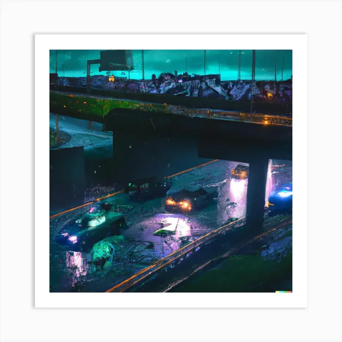 Futuristic Cityscape Art PrintE by Estaban