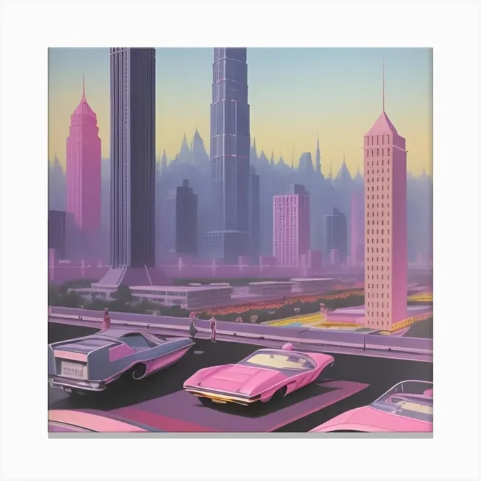 Futuristic Cityscape Canvas Print by Almalitica
