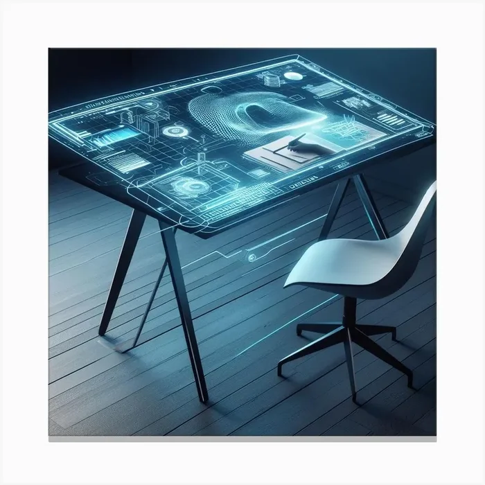 Futuristic Desk 6 Canvas Print by DealiozBox