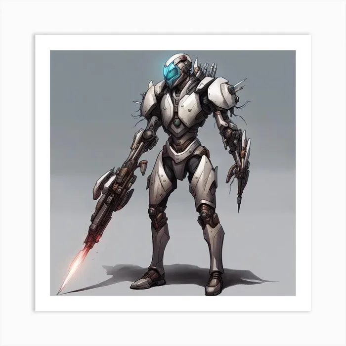 Futuristic Robot 1 Art PrintW by Wisdom