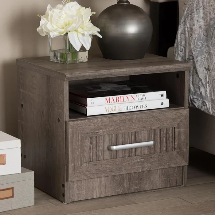 Gala Oak Brown 1-Drawer Nightstand