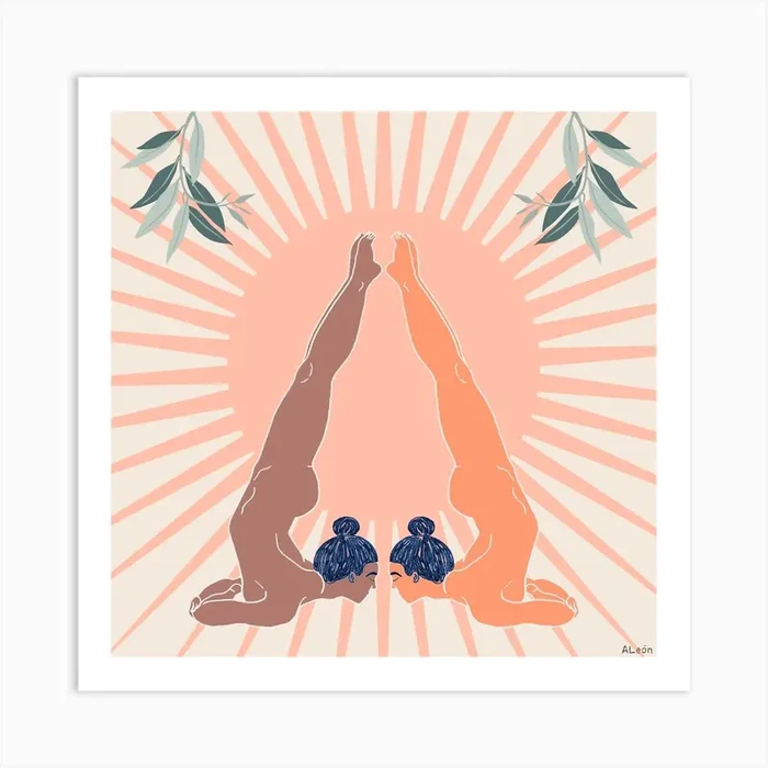 Ganda Bherundasana Square Art Print by Amanda Leon