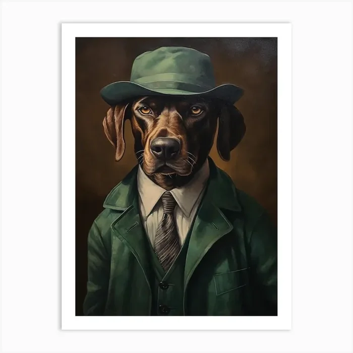 Gangster Dog Plott Hound 3 Art Print by Woof and Whiskers
