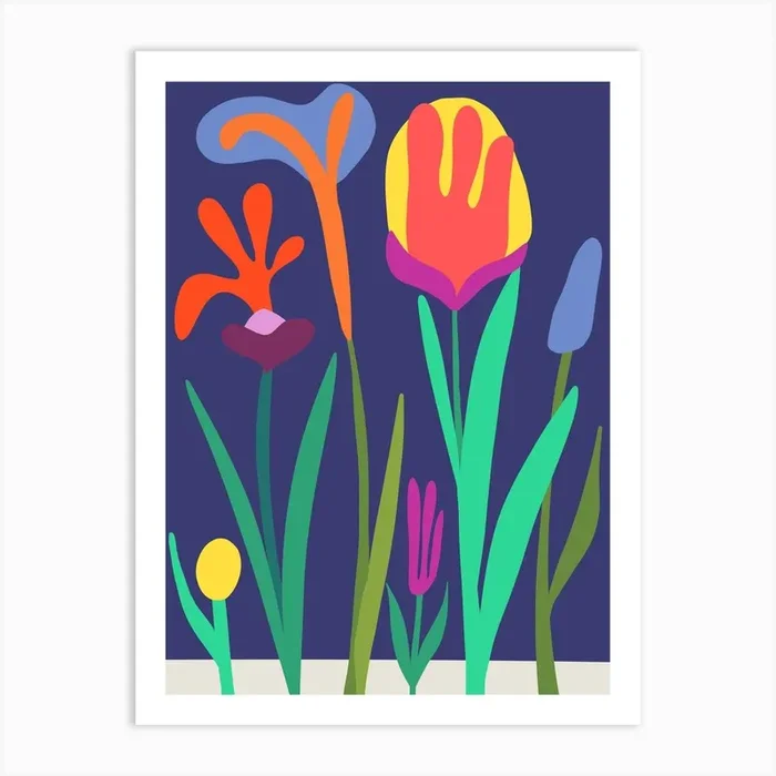Garden At Night Art Print by Karin Jordan Studio