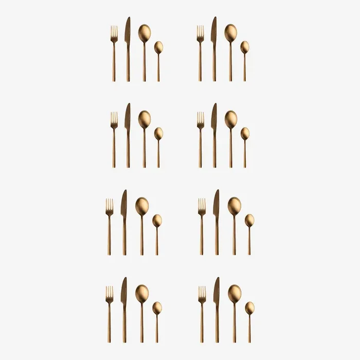 Gem Flatware Set – Gold – Set of 32 by BergHOFF