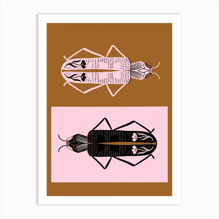 Gemini Beetles Art Print by Tara Reed