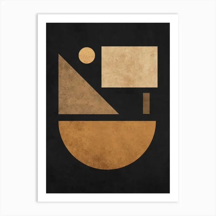 Geometric Harmony Black 3 Art Print by Cosmic Soup