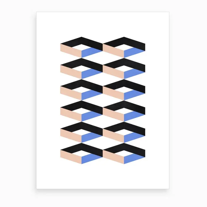 Geometric Optical Illusion Art – Modern Minimalist Design Art Print by KookiePixel