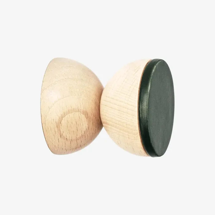 Geometric Wall Coat Hook / Knob – Olive Green – Beech Wood & Ceramic by 5mm Paper