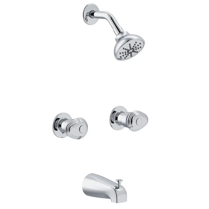 Gerber Hardwater™ Two Handle Threaded Escutcheon Tub & Shower Fitting with Slip Diverter Spout