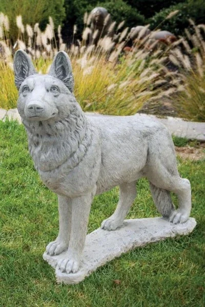 German Shepherd Cement Dog Statue 31.5 ” High
