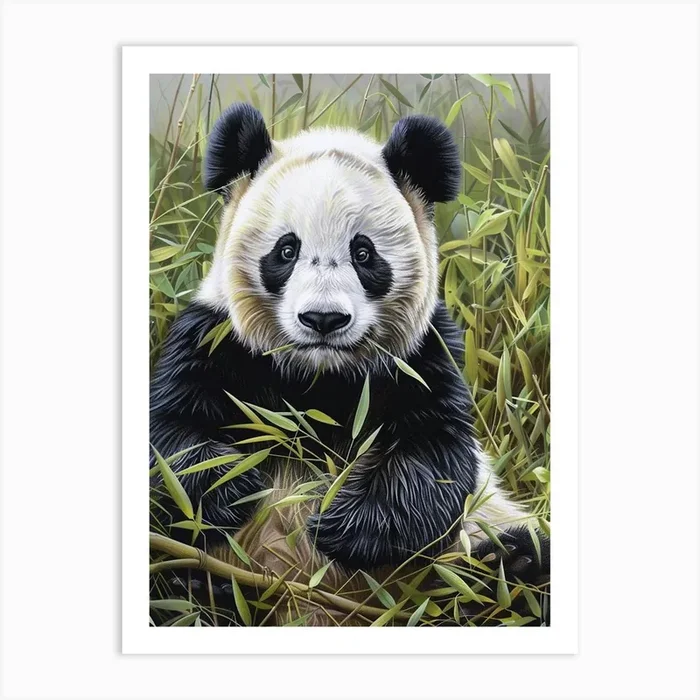 Giant Panda Pastel Watercolour 1 Art Print by Critter Crafts