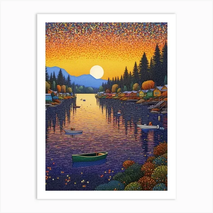 Gig Harbor Washington Retro Pop Art 11 Art Print by PixelPerfect