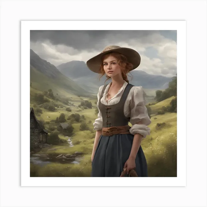 Girl In A Hat Art PrintA1 by ADAM 116