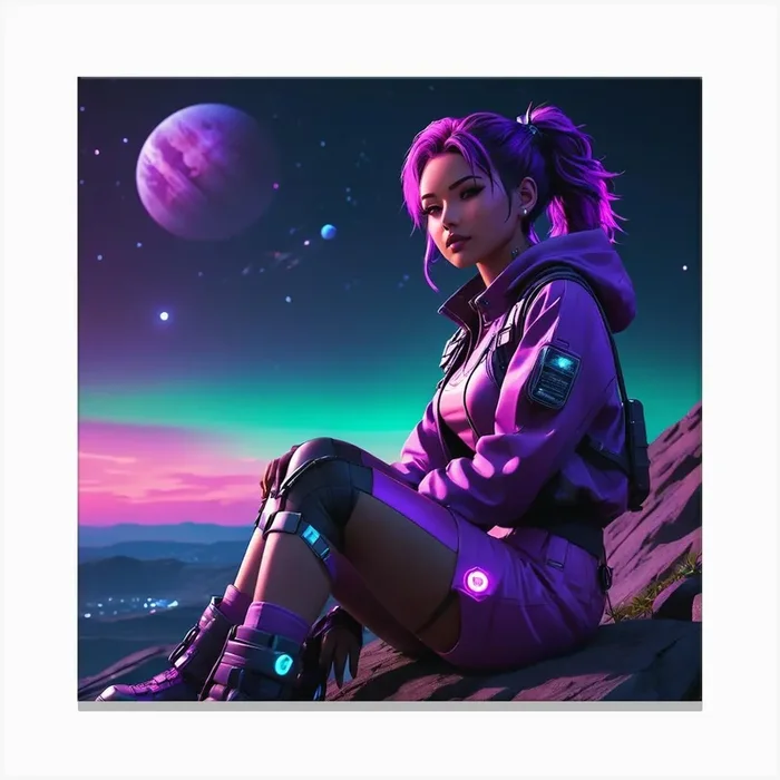Girl Sitting On C8020b4c 8543 4a42 82de 3af0472e245c Canvas PrintC by chitharth