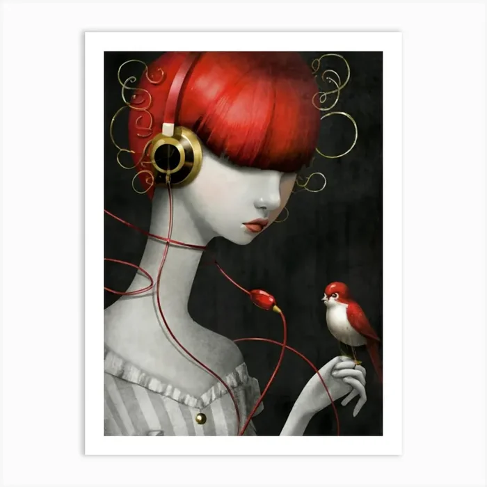Girl With Headphones 42 Art Print by FOX & JAY