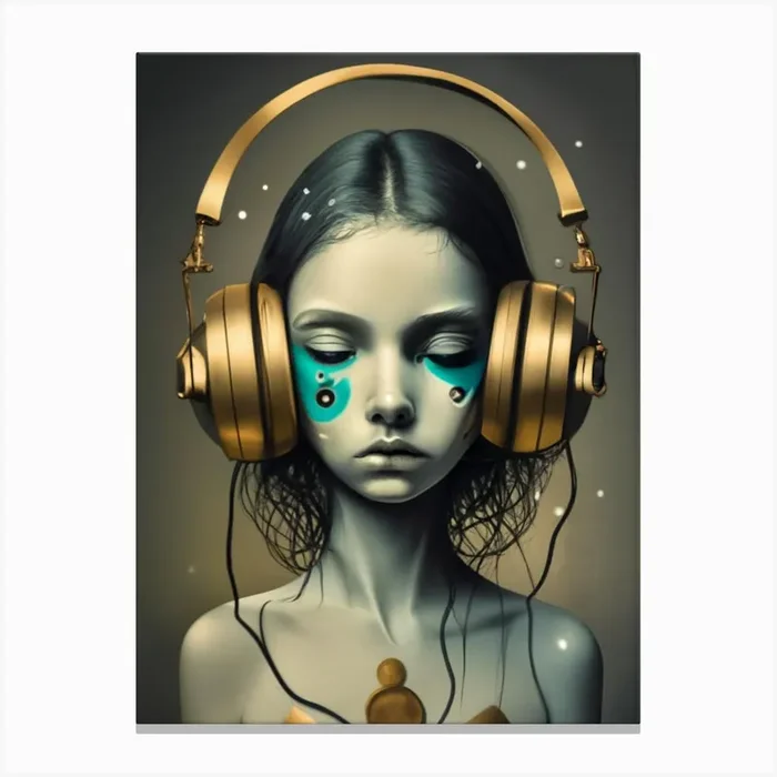 Girl With Headphones 54 Canvas Print by FOX & JAY