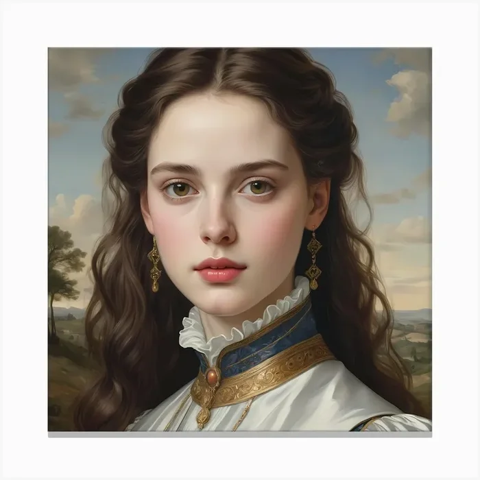 Girl With Long Hair Canvas PrintY by yousra