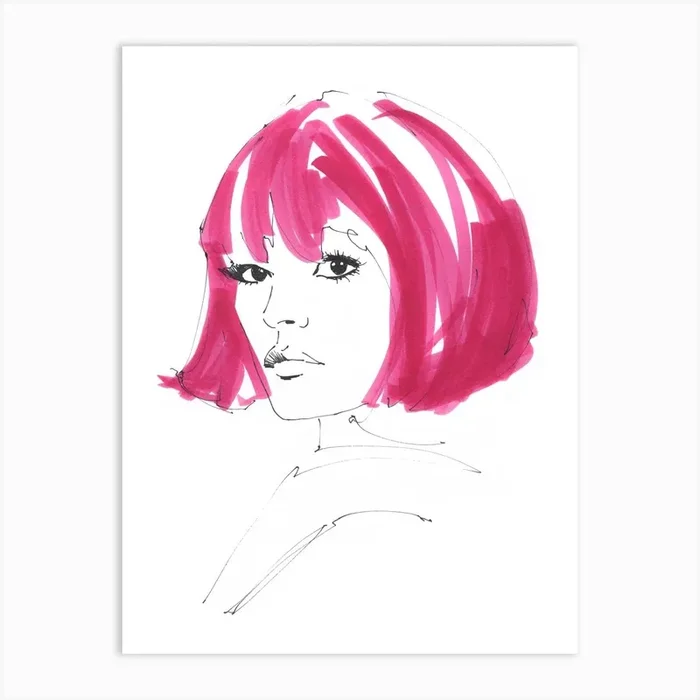 Girl With Pink Hair Art Print by Maya Beus