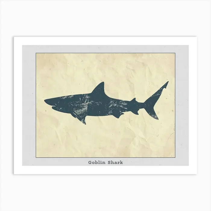 Goblin Shark Silhouette 4 Poster Art Print by Energy of the Sea