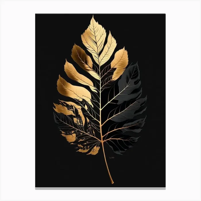 Gold Leaf Canvas Print by Artsy Bessy