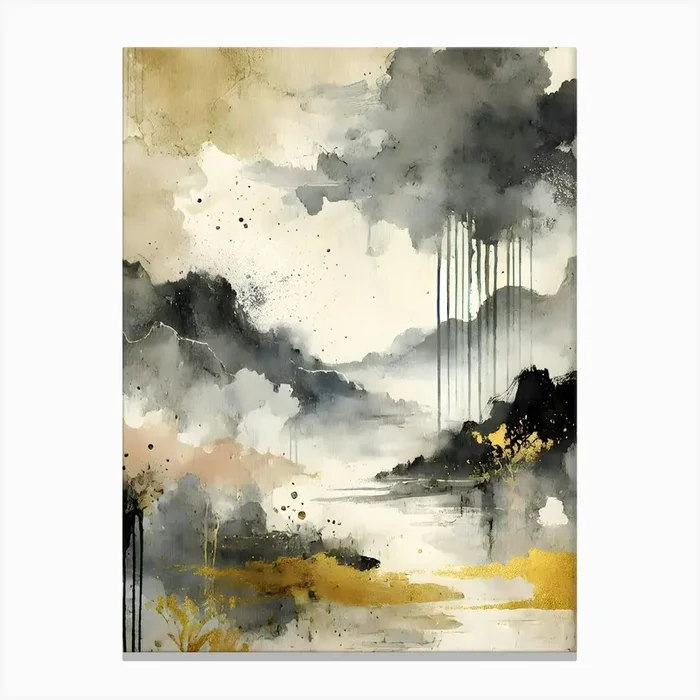 Golden Storm Canvas Print by Kintsugi 99