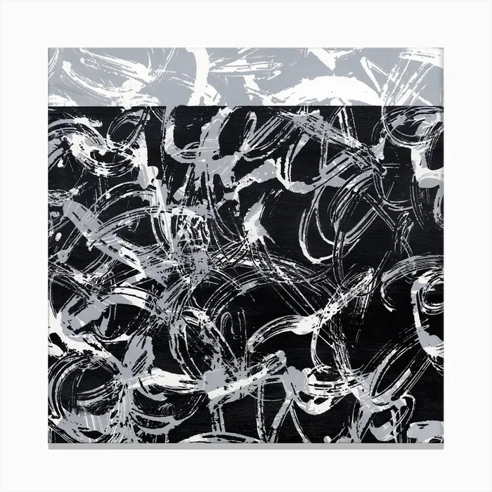 Graffiti Monochrome Canvas Print by Cari Cohen Design