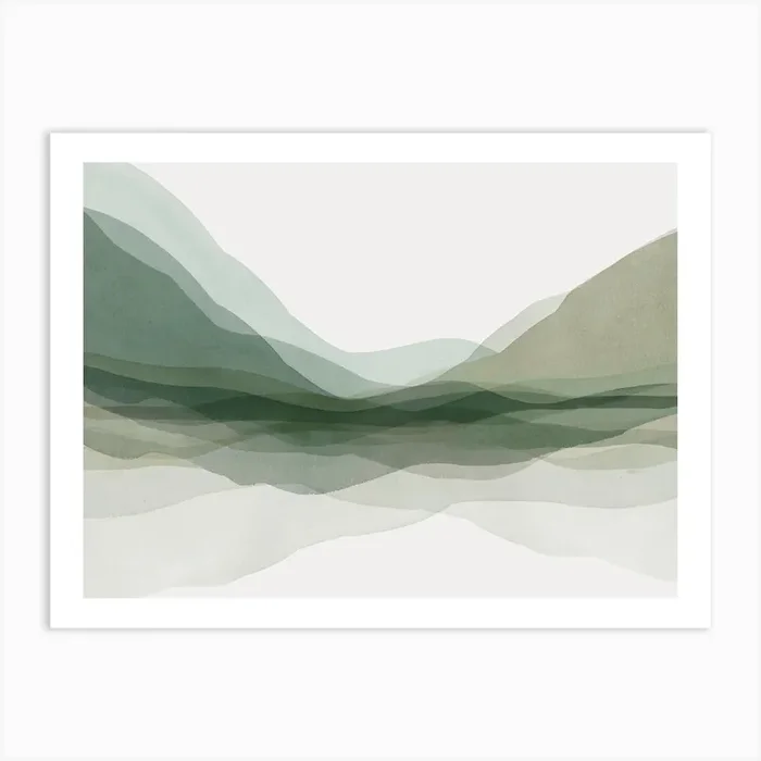 Green Mountain Print 1 Art Print by Luna Art