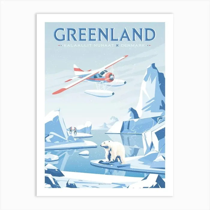 Greenland Denmark Art Print by Olahoop Travel Posters