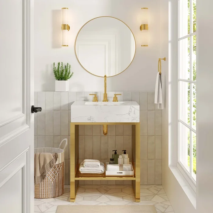 Gridiron Bathroom Vanity Basin Included by Modway