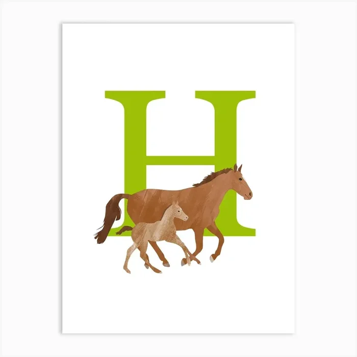 H For Horse Art Print by Revista