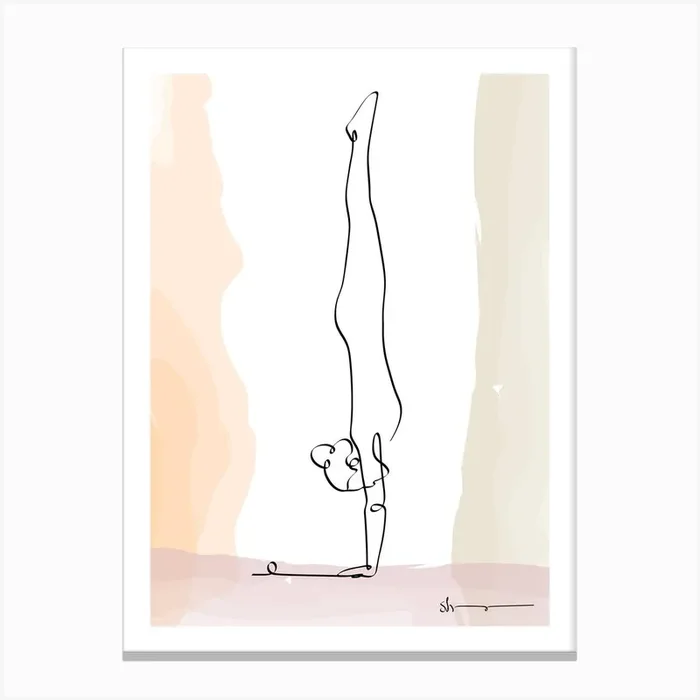 Handstand Adho Mukha Vrksasana Canvas Print by Yoga in Art