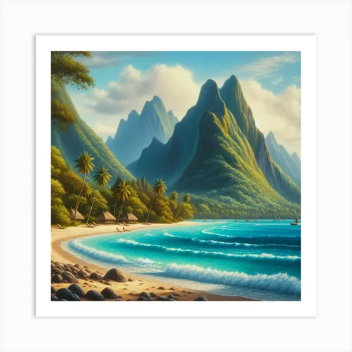 Hawaiian Beach Art Print by DECORESTA