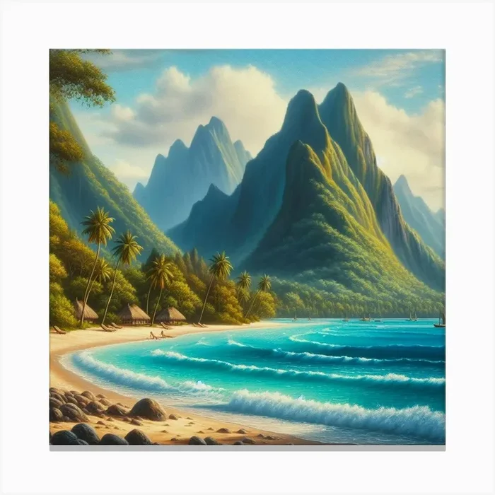 Hawaiian Beach Canvas Print by DECORESTA