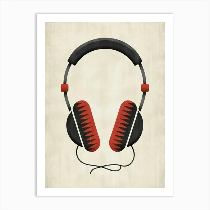 Headphones 1 Art Print by FOX & JAY