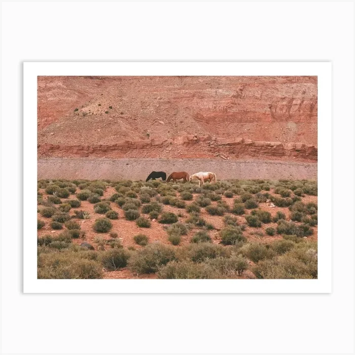 Herd Of Desert Horses Art PrintIP by Inkish Prints