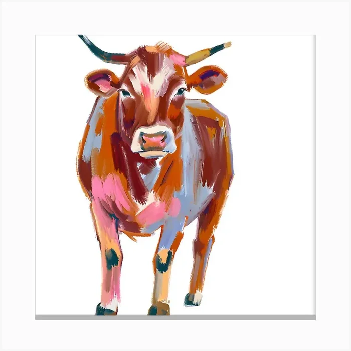 Hereford Cow 01 1 Canvas Print by Lisa Baum