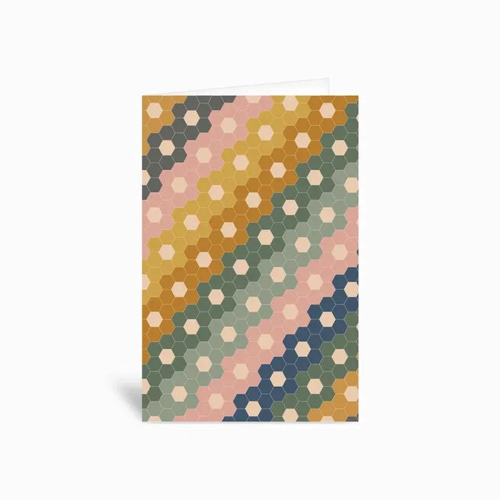 Hexagonflowers Greetings Card by Apricot + Birch
