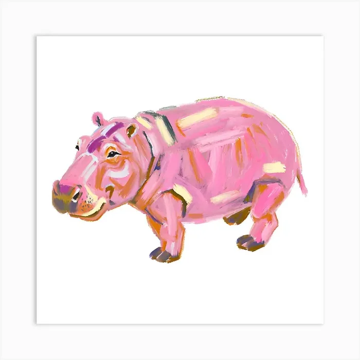 Hippopotamus 03 Art Print by Lisa Baum
